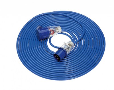 10M Extension Lead - 16A 1.5mm Cable - Blue 230v