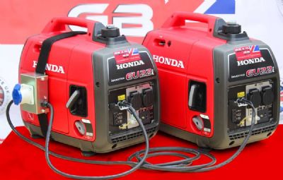 2 x Honda EU22i 4.4kw LINKED Silent Inverter Generators