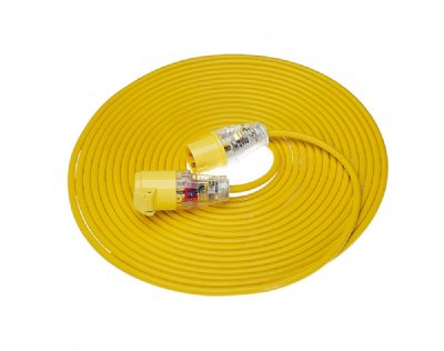 14M Extension Lead - 16A 1.5mm Cable - Yellow 110v